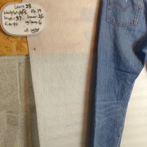 Levi's 501 Wedgie Straight Button Fly HighRise Blue Jean- PARTNER IN CRIME 28w - Picture 8 of 13